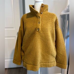 american eagle mustard sherpa sweater